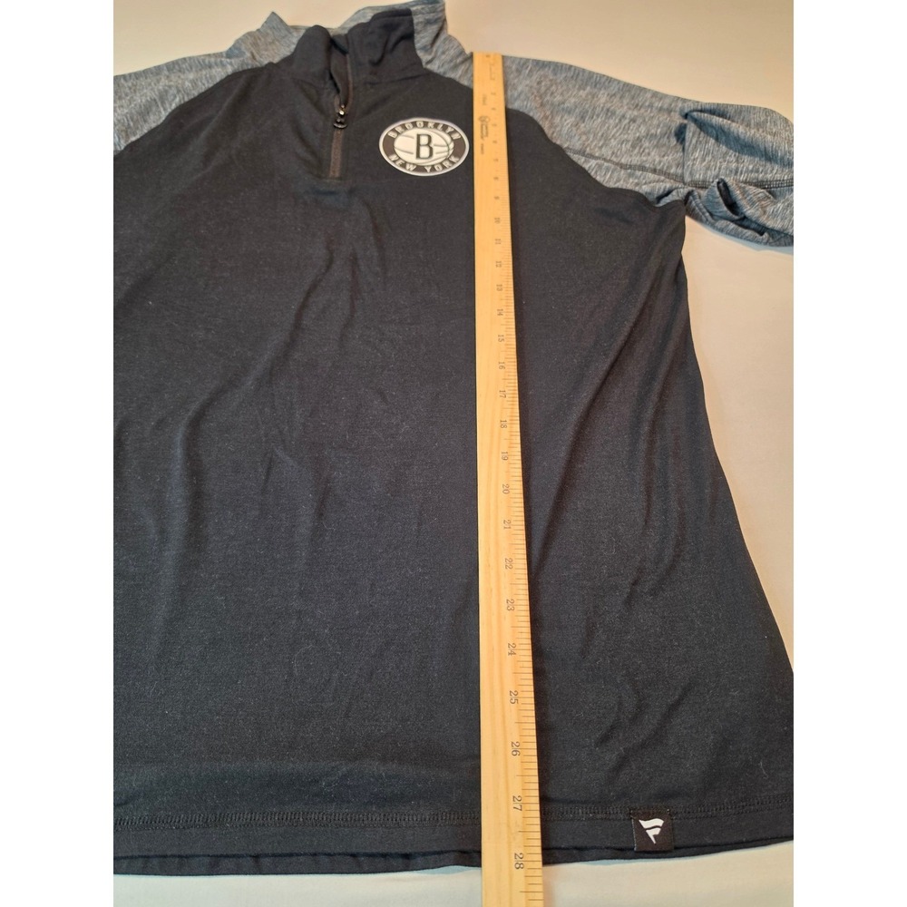 Fanatics Brooklyn Nets Mens 2XL Quarter Zip Pullover Black Gray NBA Basketball - Picture 6 of 9